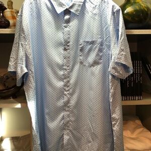 Sky Blue Polka Dot Men's Casual Shirt